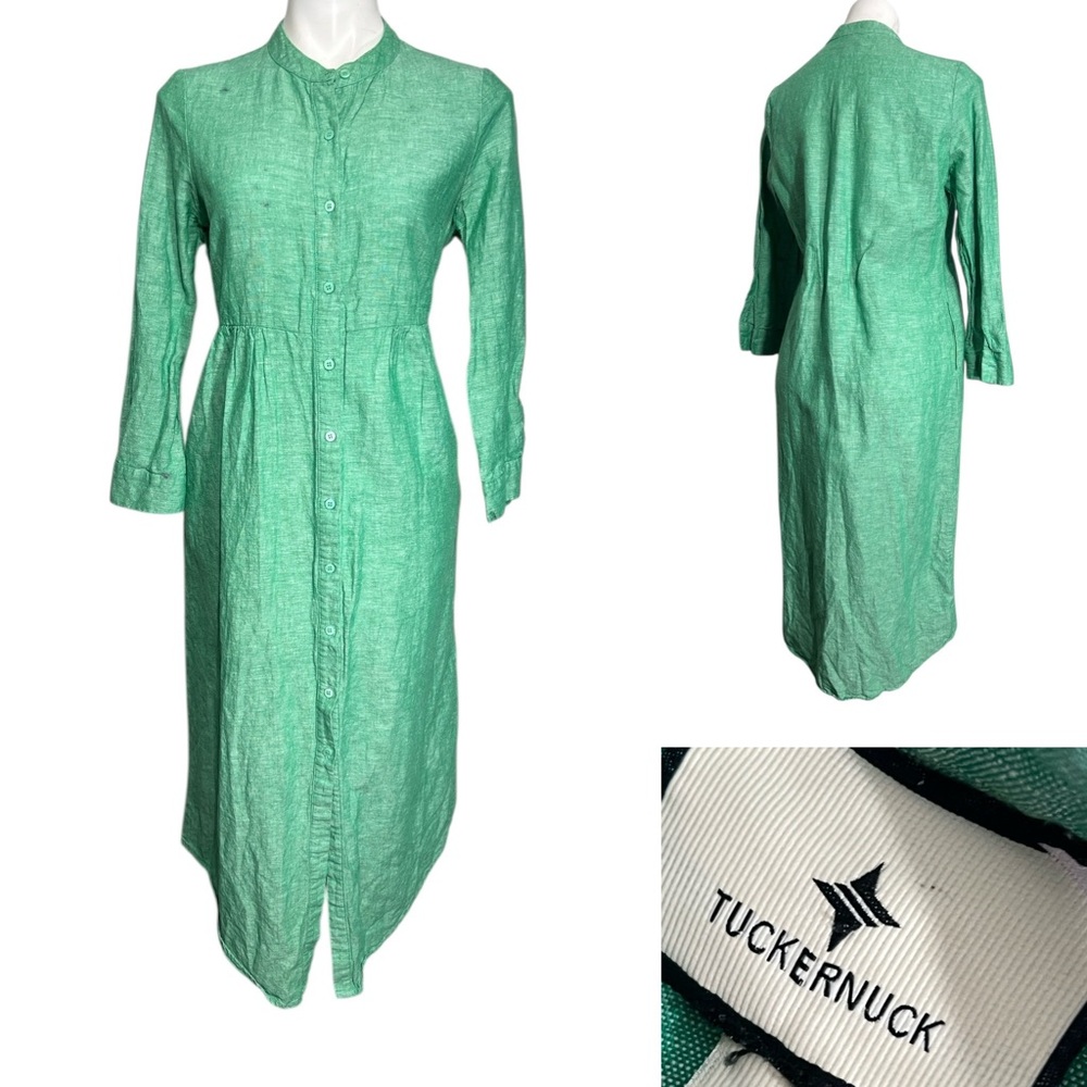 Pomander Place By Tuckernuck Sea Green Lydell Maxi Shirt Dress Sm *read discript